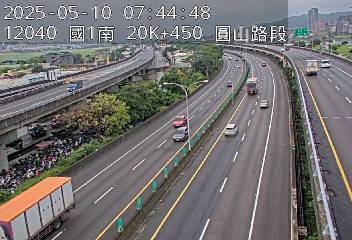 國道1號汐止五股高架道路 20K+450 (堤頂交流道-下塔悠交流道)(S) CCTV-N1H-S-20.450-M 10491台灣台北市中山區濱江街52號 即時監視器 路況監視器 即時路況影像