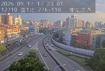 國1高架(五股轉接道到環北交流道, 俯瞰三重交流道)