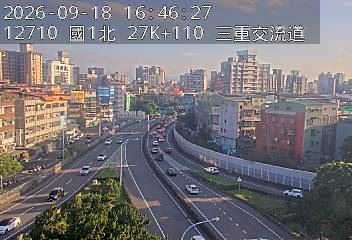國1高架(五股轉接道到環北交流道, 俯瞰三重交流道)