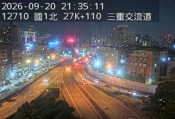 國1高架(五股轉接道到環北交流道, 俯瞰三重交流道)