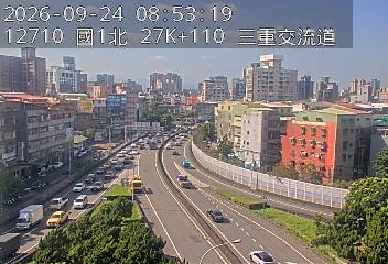 國1高架(五股轉接道到環北交流道, 俯瞰三重交流道)