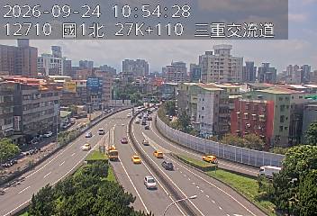 國1高架(五股轉接道到環北交流道, 俯瞰三重交流道)