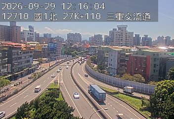 國1高架(五股轉接道到環北交流道, 俯瞰三重交流道)