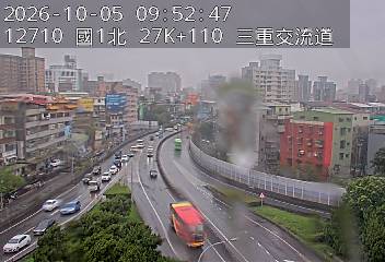 國1高架(五股轉接道到環北交流道, 俯瞰三重交流道)
