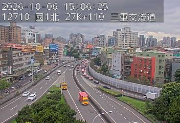 國1高架(五股轉接道到環北交流道, 俯瞰三重交流道)