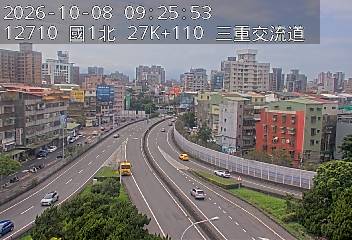 國1高架(五股轉接道到環北交流道, 俯瞰三重交流道)