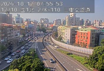 國1高架(五股轉接道到環北交流道, 俯瞰三重交流道)