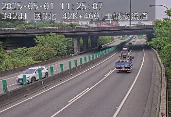 國道3號 42K+460 (土城交流道-中和交流道)(N) CCTV-N3-N-42.460-O-土城交流道 XC5J+RV 台灣新北市土城區 即時監視器 路況監視器 即時路況影像